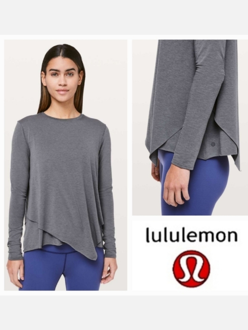 Lululemon Sweetest Day Top Long Sleeve Tencel Heathered Titanium Sz 6